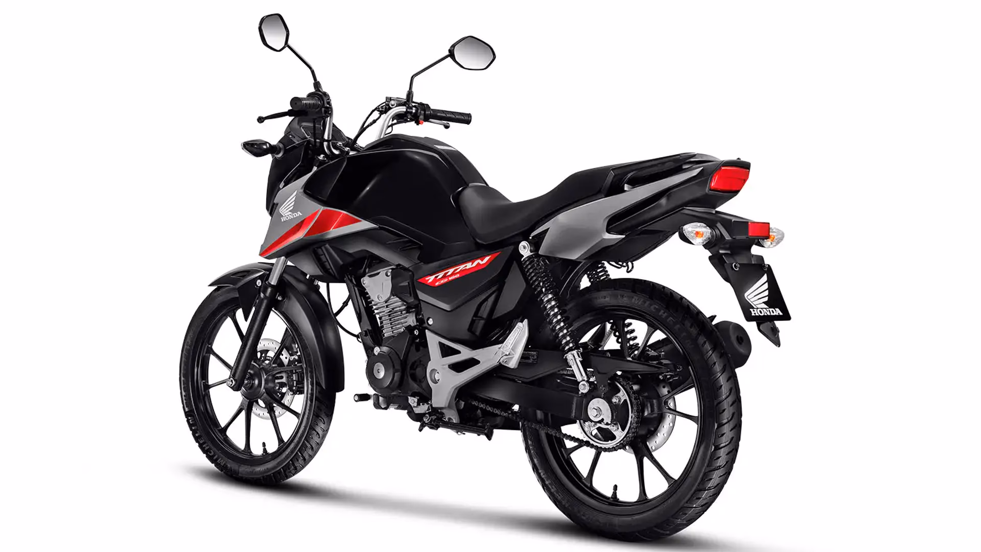 CG 160 Titan preta vista lateral traseira esquerda - 11 de 18