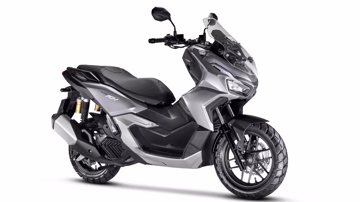 Honda ADV prata vista lateral dianteira direita