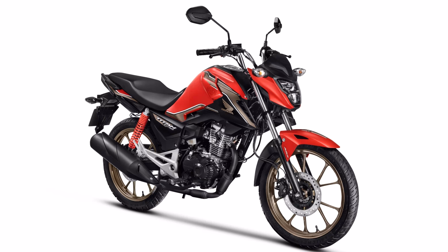 Moto Honda Nova Cg Comemorativa Vermelha Visao Total Vertical Dianteira Direita - 23 de 24