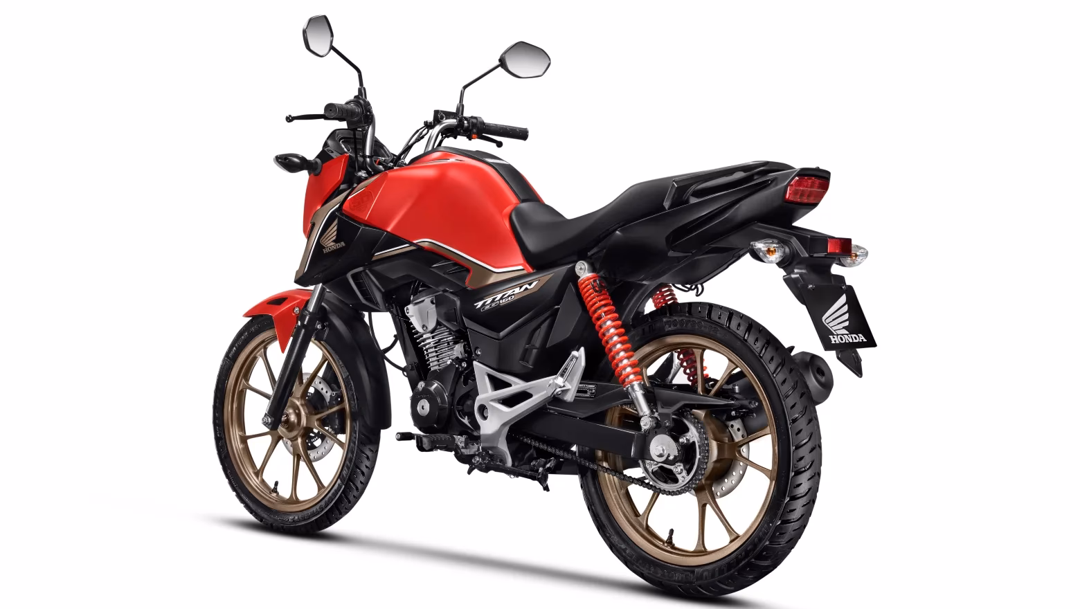 Moto Honda Nova Cg Comemorativa Vermelha Visao Total Vertical Trazeira Esquerda - 24 de 24